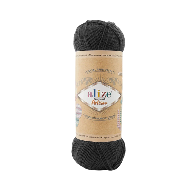 Włóczka skarpetkowa Alize Superwash Artisan 60 / czerń