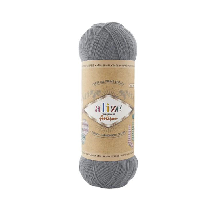 Włóczka skarpetkowa Alize Superwash Artisan 836 / ciemny beton