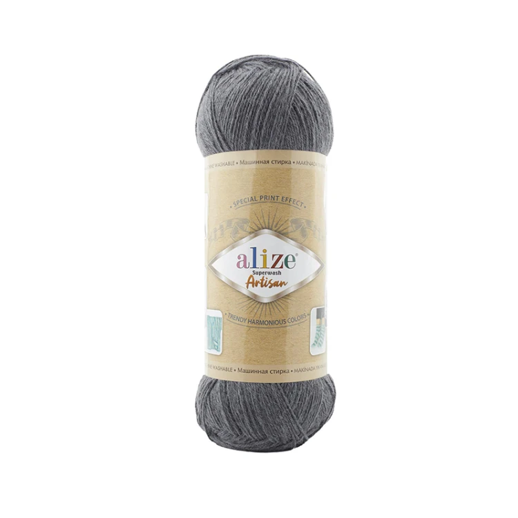Włóczka skarpetkowa Alize Superwash Artisan 871 / szary melanż