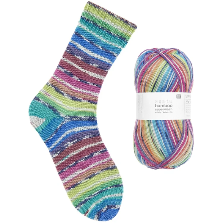Włóczka skarpetkowa Rico Design Socks Bamboo Rainbow 4ply 059