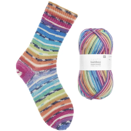 Włóczka skarpetkowa Rico Design Socks Bamboo Rainbow 4ply 058