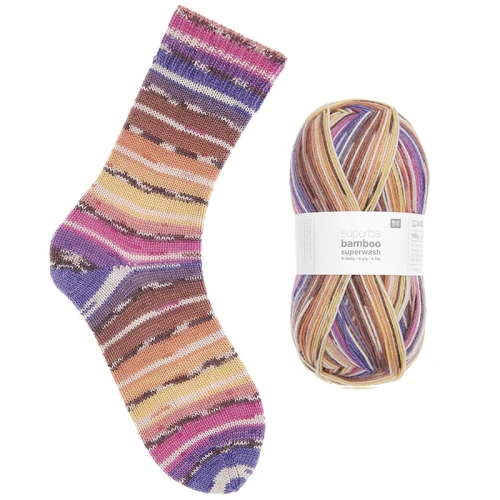 Włóczka skarpetkowa Rico Design Socks Bamboo Rainbow 4ply 056