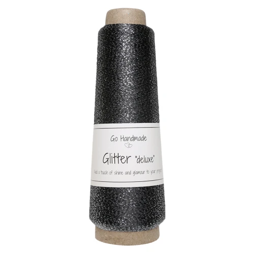 Nić metalizowana Go Handmade Glitter "deluxe" / 3600 m / czerń