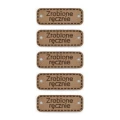 Zestaw metek altara premium "Zrobione ręcznie" / mleczna czekolada / 30 x 11 mm / 5 szt.