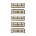 Zestaw metek altara metalizowana "Handmade" / beż / 11 x 30 mm / 5 szt.