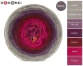 KOKONEK Merino 832 Firletka - Safari/cappuccino/blady fiolet melanż/burak/bordo/rubin/fuksja