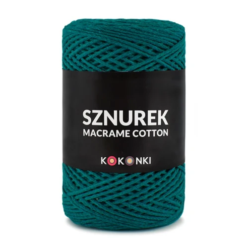 Sznurek Macrame Cotton by KOKONKI 2mm / rolka 200m / ciemny szmaragd