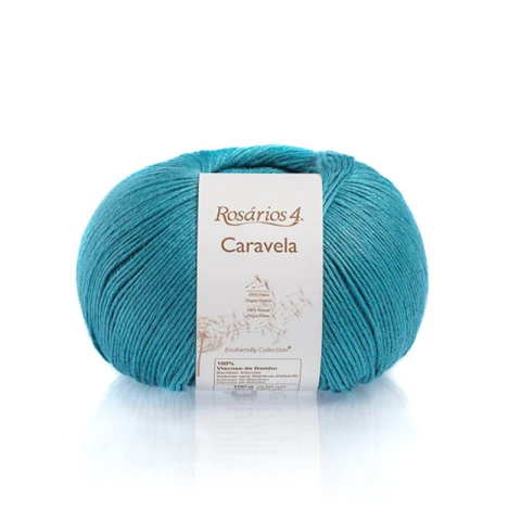 Włóczka Rosarios 4 Caravela 09 / Azul Novelos / jasny petrol / 100g
