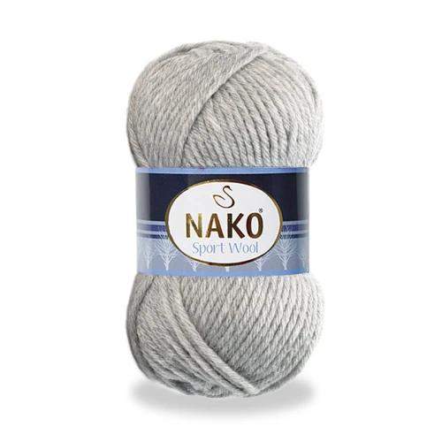 Włóczka Nako Sport Wool - 195 jasny szary melanż