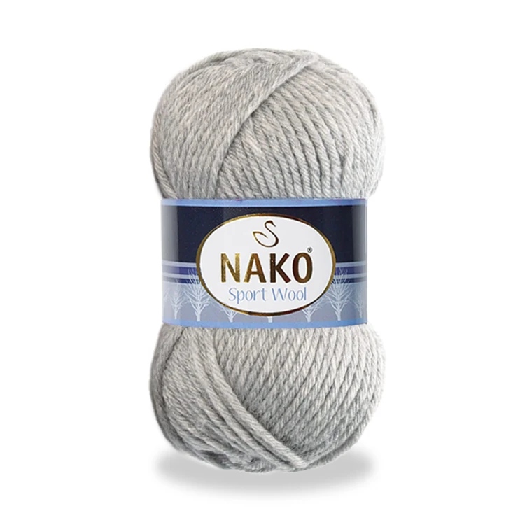 Włóczka Nako Sport Wool - 195 jasny szary melanż