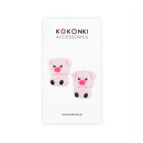 Stopery do drutów Kokonki Accessories / świnka / 2 szt.