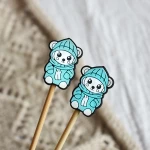 Stopery do drutów Kokonki Accessories / miś / 2 szt.
