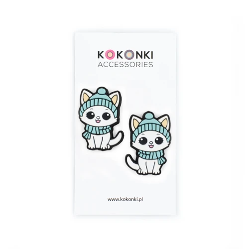 Stopery do drutów Kokonki Accessories / kotek w czapce / 2 szt.
