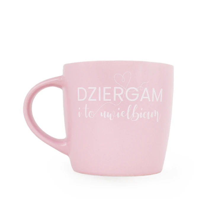 Kubek KOKONKI Accessories "Dziergam i to uwielbiam" / róż