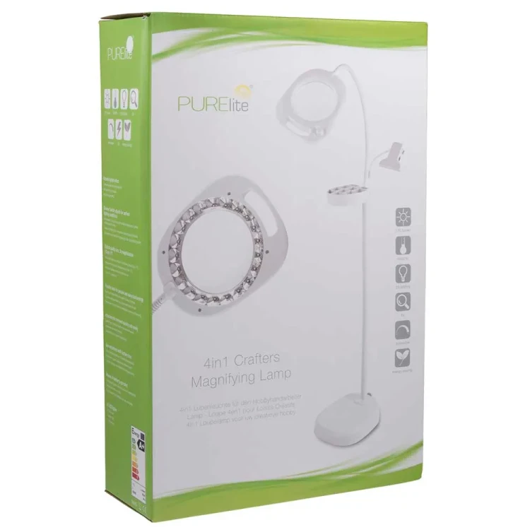 Lampa stojąca PURElite LED 4-in-1 ze szkłem powiększającym