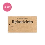 10x Zawieszka / metka papierowa / "Rękodzieło" / 50 x 90 mm PL / 048817