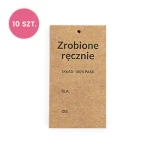 10x Zawieszka / metka papierowa / "Zrobione ręcznie" / 50 x 90 mm PL / 048818