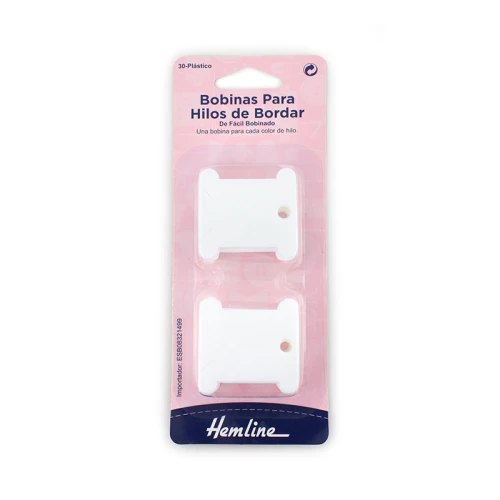 Bobinki plastikowe Hemline / biel / 30 szt.