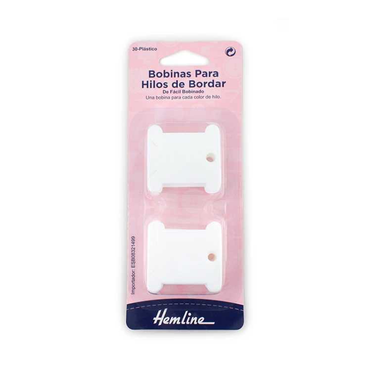 Bobinki plastikowe Hemline / biel / 30 szt.