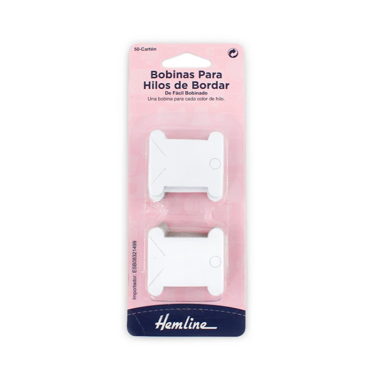 Bobinki tekturowe Hemline / biel / 50 szt.