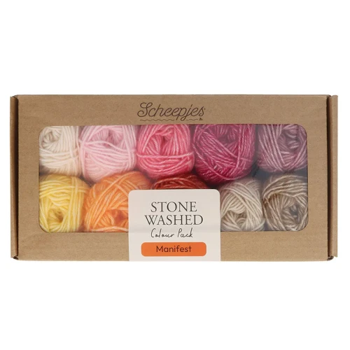Zestaw włóczek Scheepjes Stone Washed / Manifest / 10 x 25 g / 24534