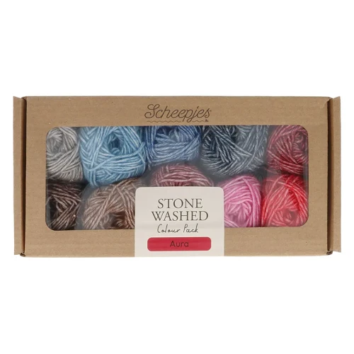 Zestaw włóczek Scheepjes Stone Washed / Aura / 10 x 25 g / 24536