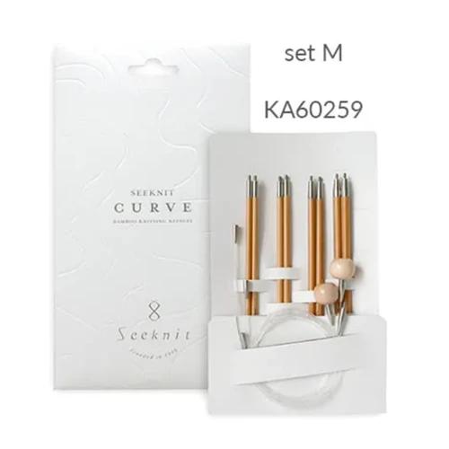 Zestaw bambusowych drutów wymiennych Seeknit Curve Koshitsu M / 4 pary drutów / długość 15 cm / 6" / rozmiar 3.5-5.0 mm / 60259