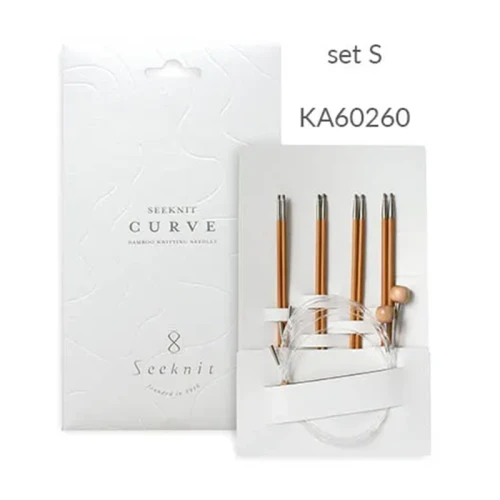 Zestaw bambusowych drutów wymiennych Seeknit Curve Koshitsu S / 4 pary drutów / długość 15 cm / 6" / rozmiar 2.5-3.25 mm / 60260