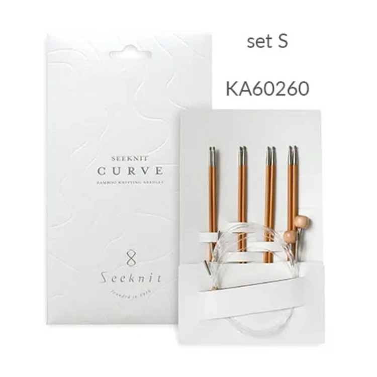 Zestaw bambusowych drutów wymiennych Seeknit Curve Koshitsu S / 4 pary drutów / długość 15 cm / 6" / rozmiar 2.5-3.25 mm / 60260