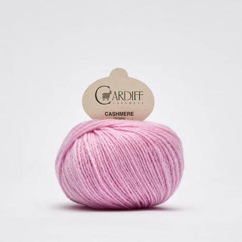 Włóczka Cardiff Cashmere Classic 719 / vichy / chłodny róż