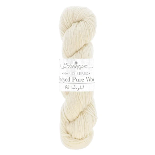Włóczka / baza do farbowania Scheepjes Nakid Series Undyed Pure Wool DK / 200m / naturalny / 004