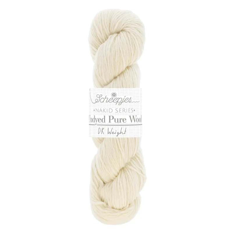 Włóczka / baza do farbowania Scheepjes Nakid Series Undyed Pure Wool DK / 200m / naturalny / 004