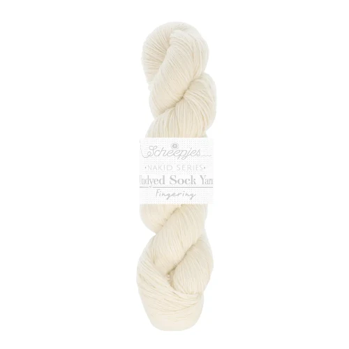 Włóczka / baza do farbowania Scheepjes Nakid Series Undyed Sock Yarn Fingering / 400m / naturalny / 001