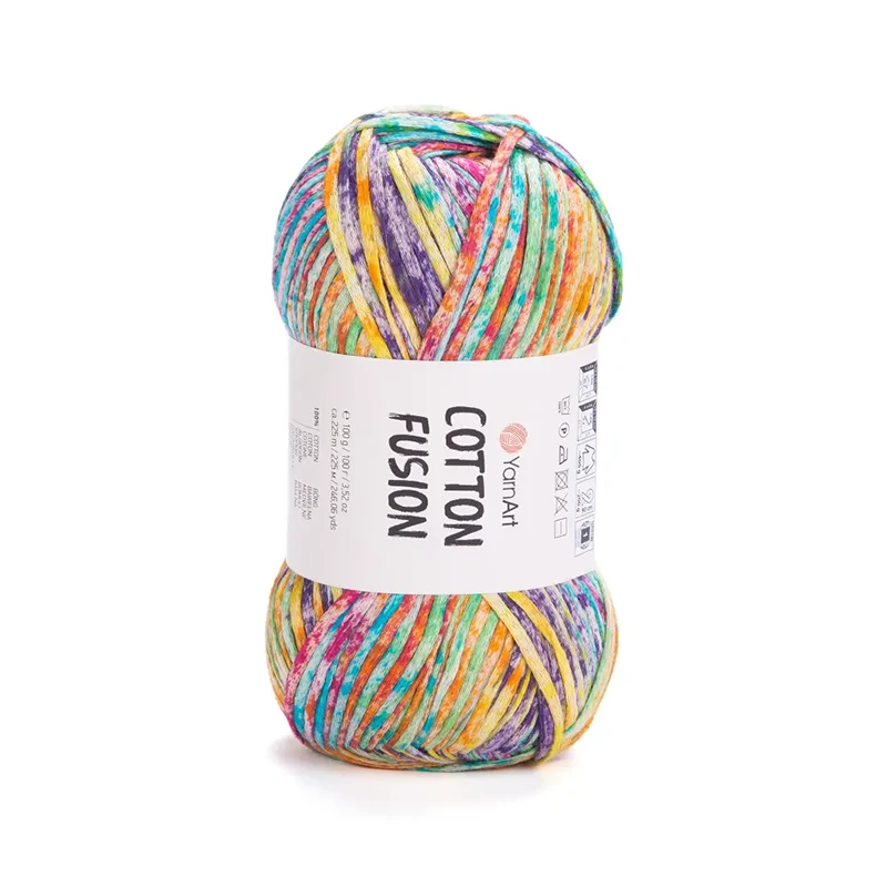 Włóczka tasiemkowa YarnArt Cotton Fusion / 100 g / 100% bawełna / 3653 / mix confetti
