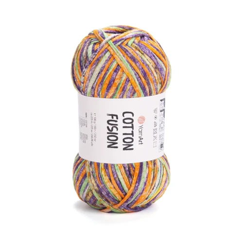 Włóczka tasiemkowa YarnArt Cotton Fusion / 100 g / 100% bawełna / 3649 / mix Tutti Frutti