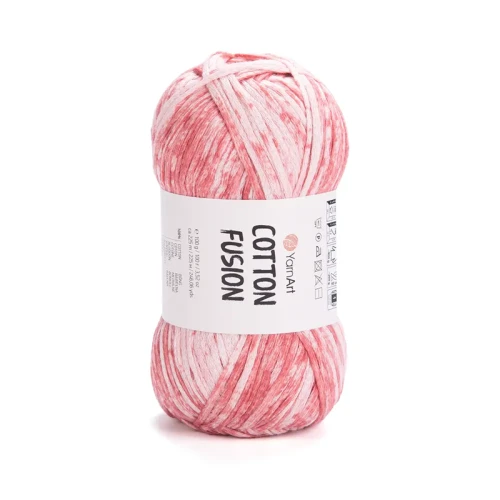 Włóczka tasiemkowa YarnArt Cotton Fusion / 100 g / 100% bawełna / 3643 / odcienie czerwieni