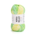 Włóczka tasiemkowa YarnArt Cotton Fusion / 100 g / 100% bawełna / 3644 / mix zielono-żółty
