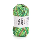Páskovaná příze YarnArt Cotton Fusion / 100 g / 100% bavlna / 3651 / mix Jungle