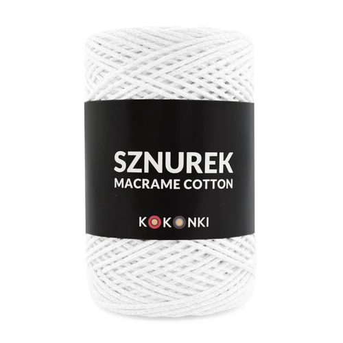 Sznurek Macrame Cotton by KOKONKI 2mm / rolka 200m / biel
