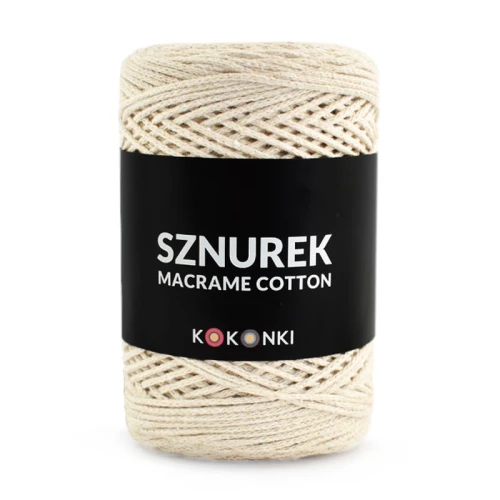 Sznurek Macrame Cotton by KOKONKI 2mm / rolka 200 m / ciepły beż
