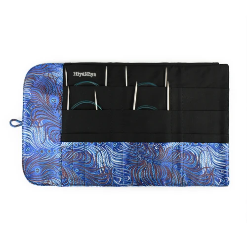 Zestaw drutów z żyłką HiyaHiya Sharp Magic Loop Set / 2.25 - 3.5 mm / etui pawie oko kobalt - OSTRE
