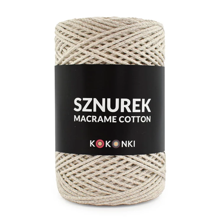 Sznurek Macrame Cotton by KOKONKI 2mm / rolka 200m / lniany