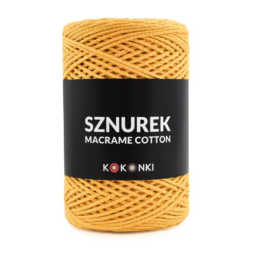 Sznurek Macrame Cotton by KOKONKI 2mm / rolka 200m / musztarda