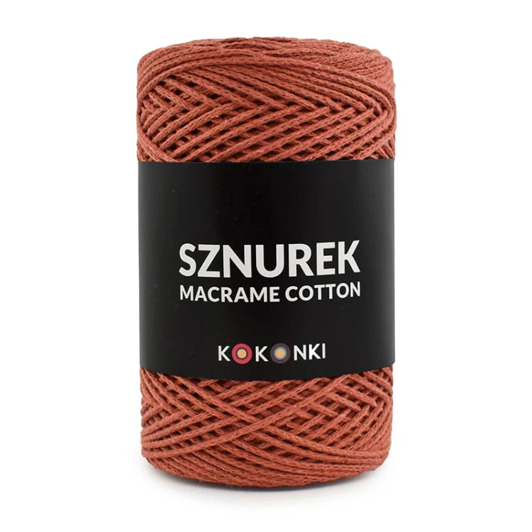 Sznurek Macrame Cotton by KOKONKI 2mm / rolka 200m / cegła