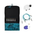 Zestaw drutów wymiennych HiyaHiya Sharp Standard Small 5" / 2.75 - 5 mm / etui kwiaty szmaragd - OSTRE