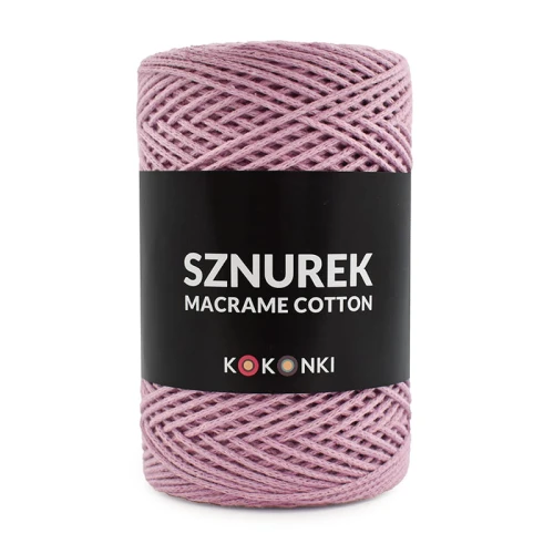 Sznurek Macrame Cotton by KOKONKI 2mm / rolka 200m / brudny róż