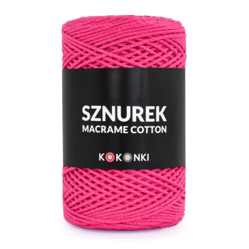 Sznurek Macrame Cotton by KOKONKI 2mm / rolka 200m / fuksja