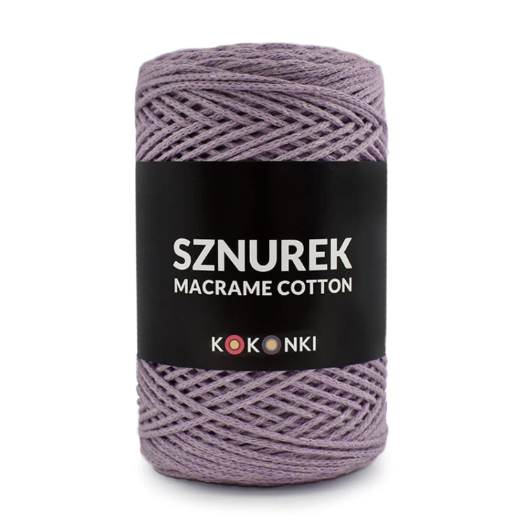 Sznurek Macrame Cotton by KOKONKI 2mm / rolka 200m / fiołek