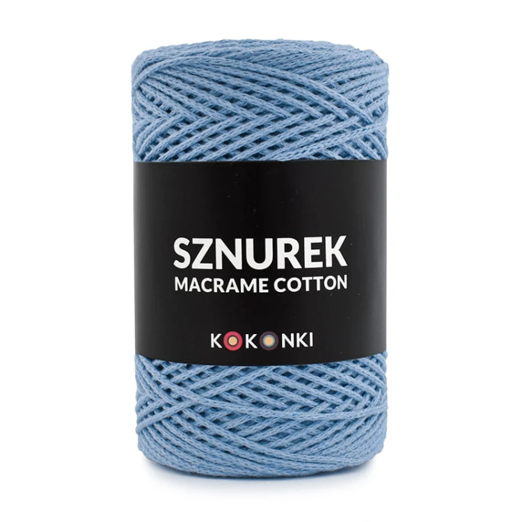 Sznurek Macrame Cotton by KOKONKI 2mm / rolka 200m / niebieski