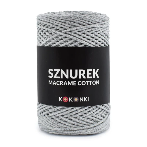 Sznurek Macrame Cotton by KOKONKI 2mm / rolka 200m / szary